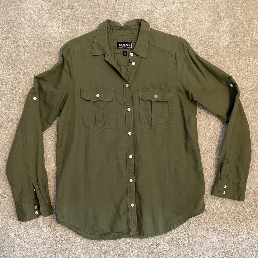Express military style button up